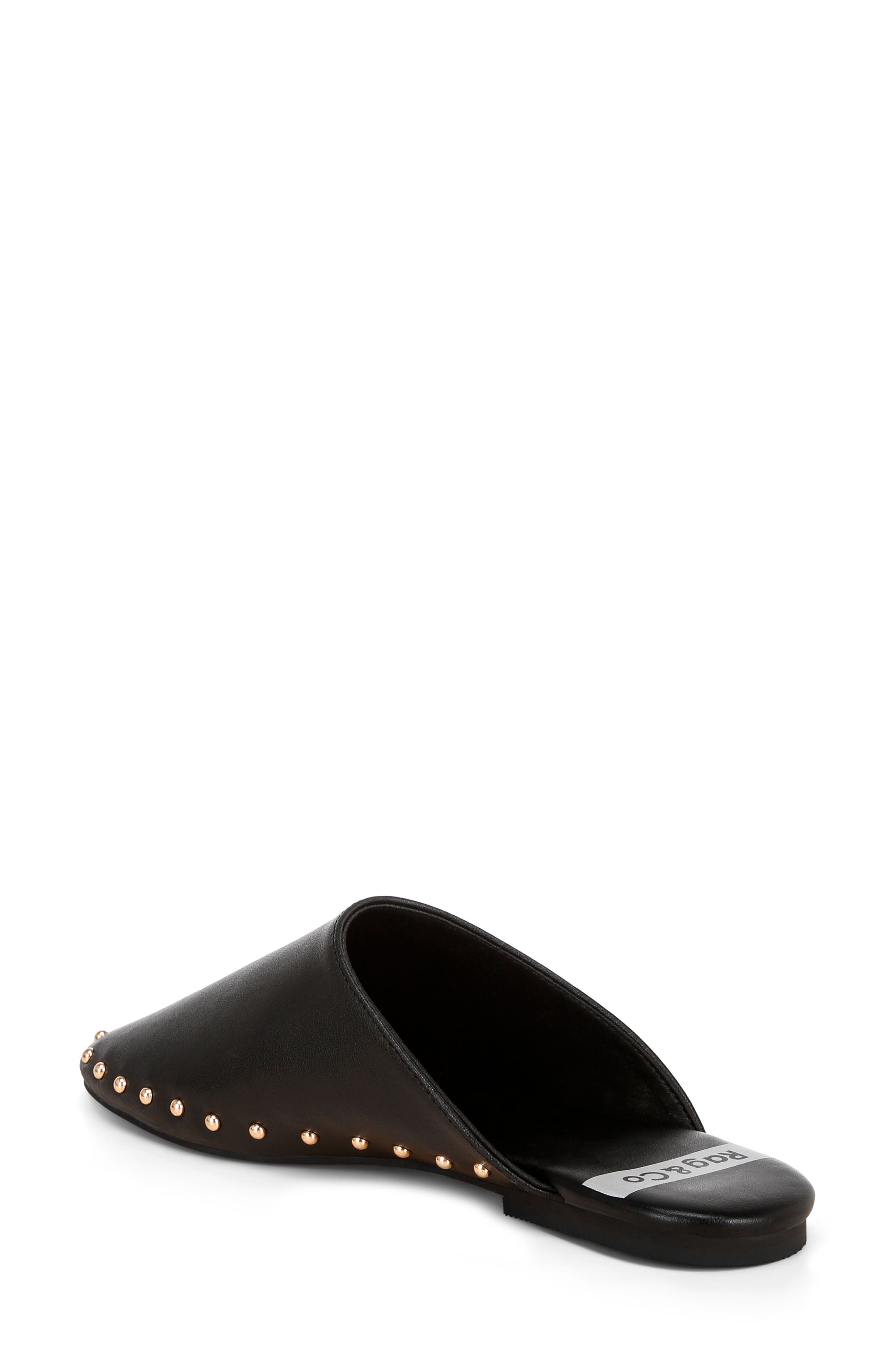Mackey Studded Leather Mule, Alternate, color, BLACK