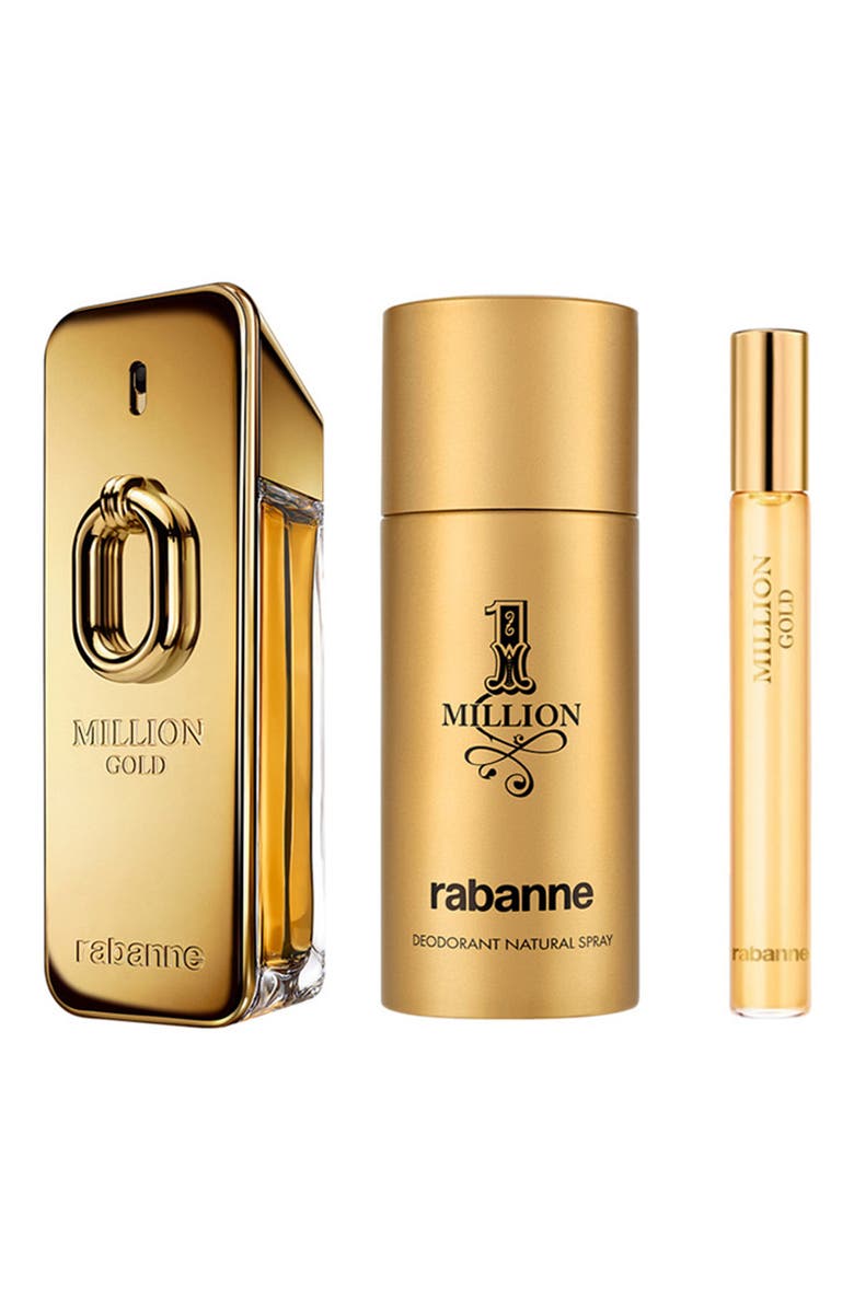 Rabanne Million Gold Eau de Parfum Intense 3-Piece Gift Set $205 Value, Main, color, 
