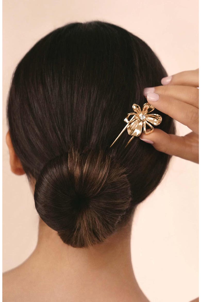 Petals Hair Pin, Alternate, color, GOLD