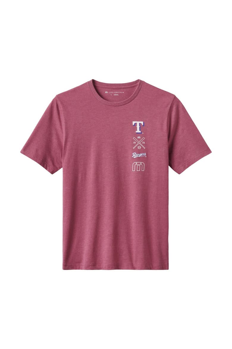 Men's TravisMathew Heather Red Texas Rangers Sunset Slam 2.0 T-Shirt, Alternate, color, Heather Red
