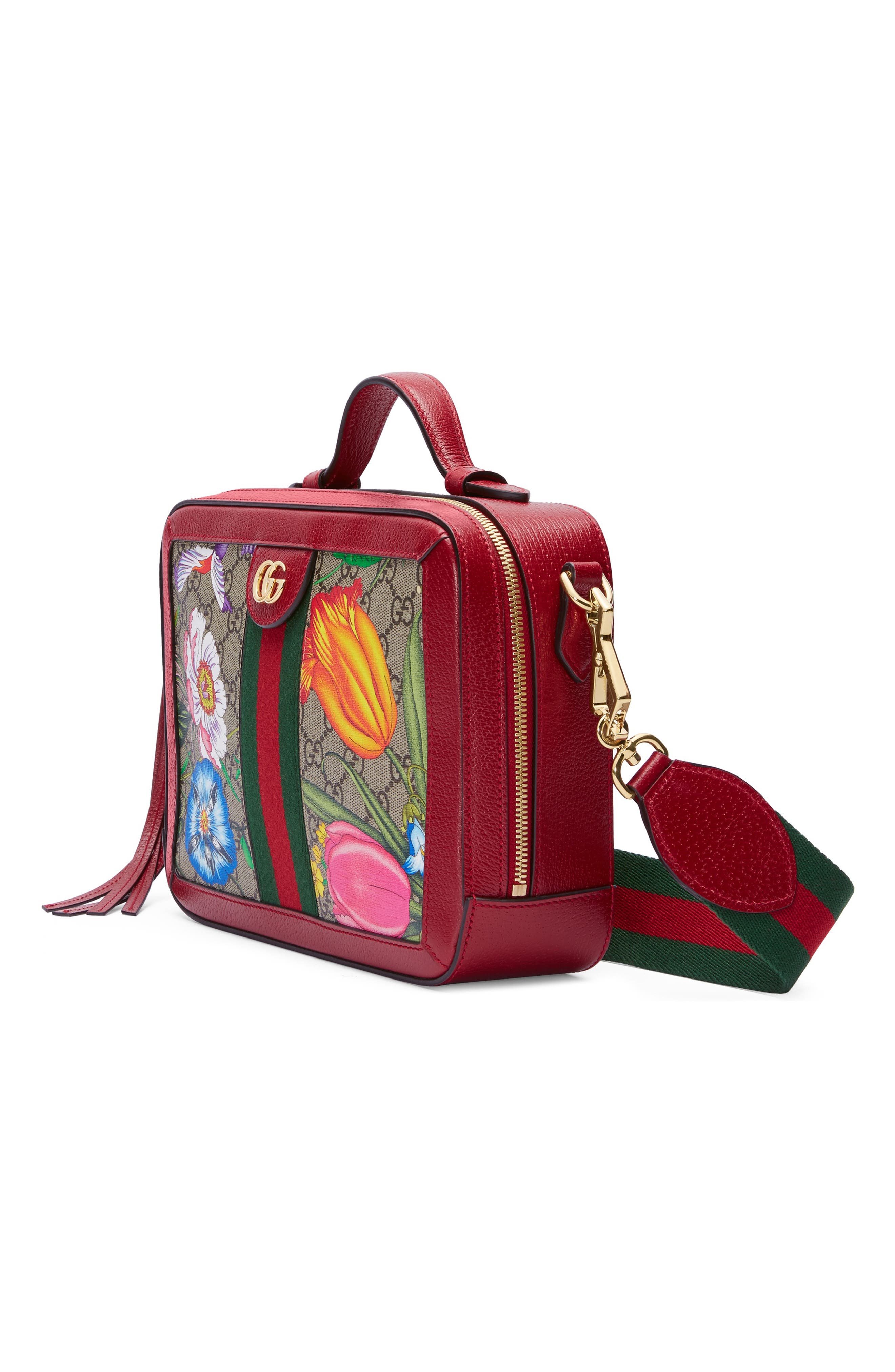 Gucci Small Ophidia Flora GG Supreme Canvas Shoulder Bag, Alternate, color, 