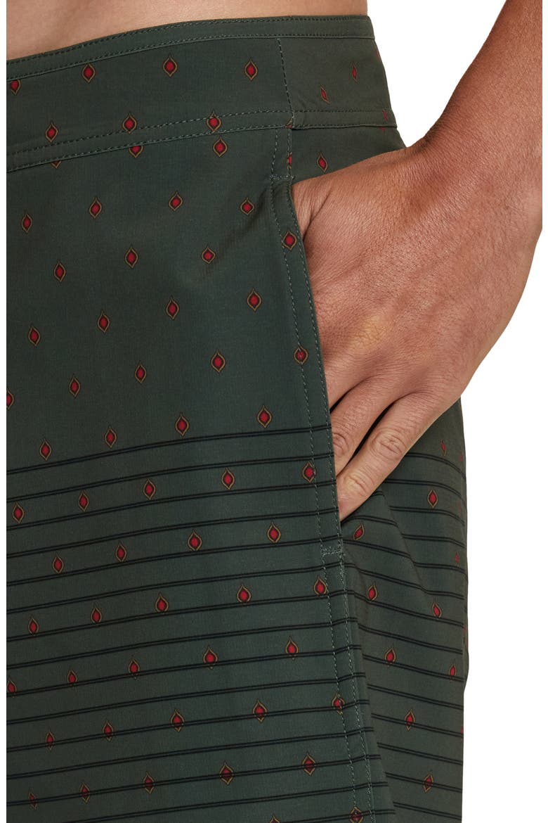 Current Stripe Water Repellent Board Shorts, Alternate, color, OLIVE DITS