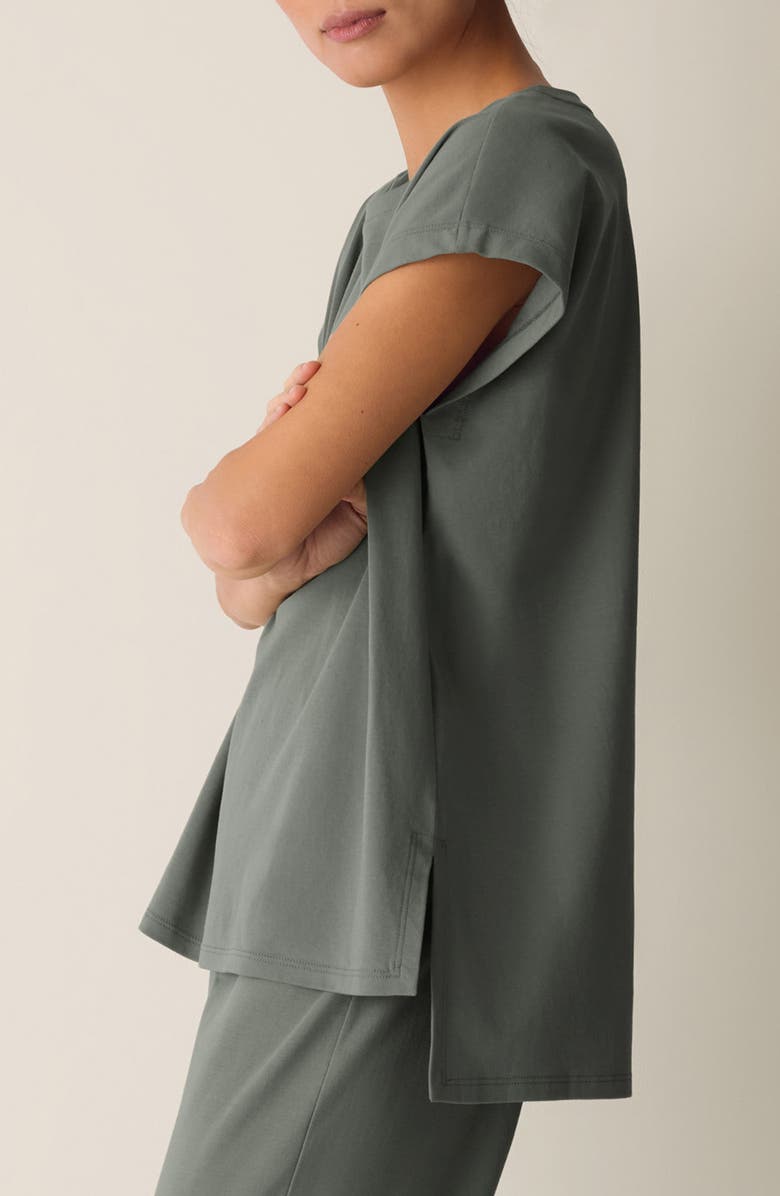 Eileen Fisher Jewel Neck Organic Cotton Pajama Top, Alternate, color, Agave