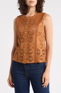 Forgotten Grace Laser Cut Circle Faux Suede Tank