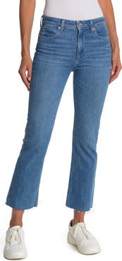 PAIGE Colette High Waist Raw Hem Crop Flare Jeans