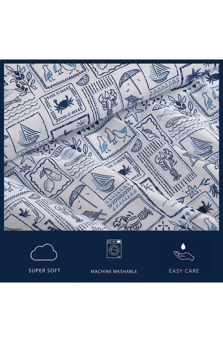 Nautica Beach Collage Cooling Microfiber Sheet Set, Alternate, color, 