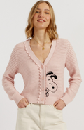 Chinti & Parker Cotton Snoopy Crochet Peekabo Cardigan