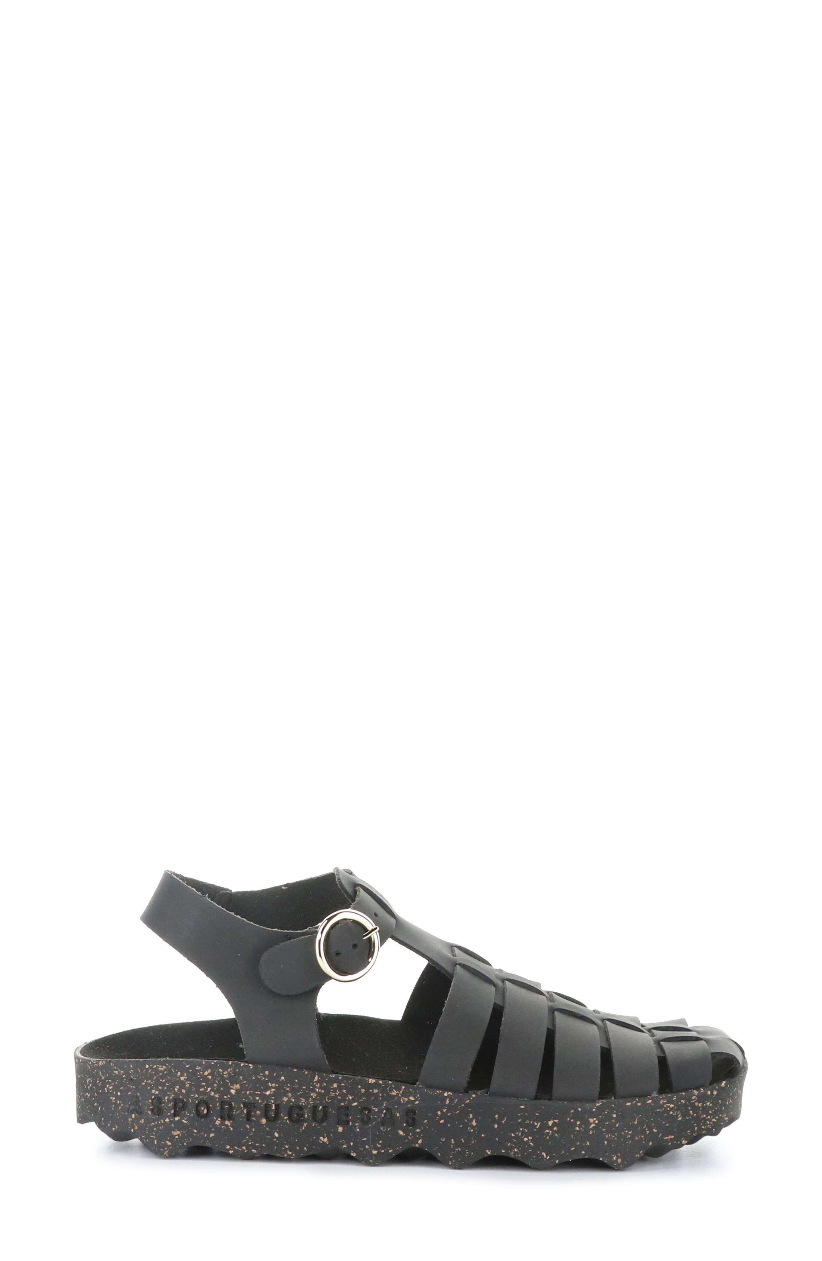 Asportuguesas by Fly London Calix Slingback Fisherman Sandal, Alternate, color, Black