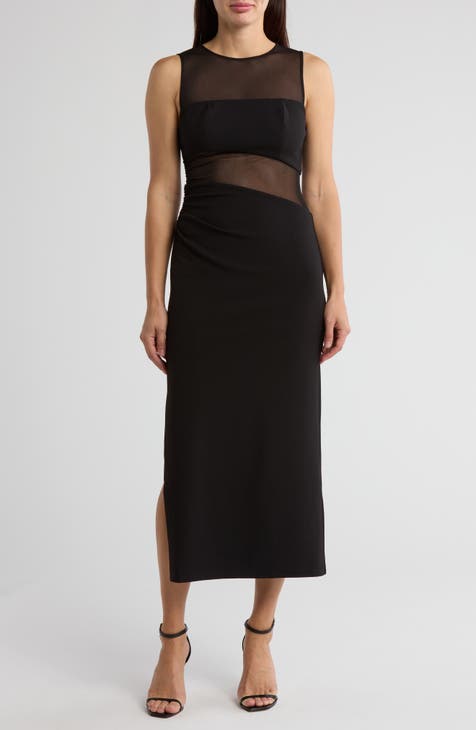 Asymmetric Illusion Maxi Cocktail Dress