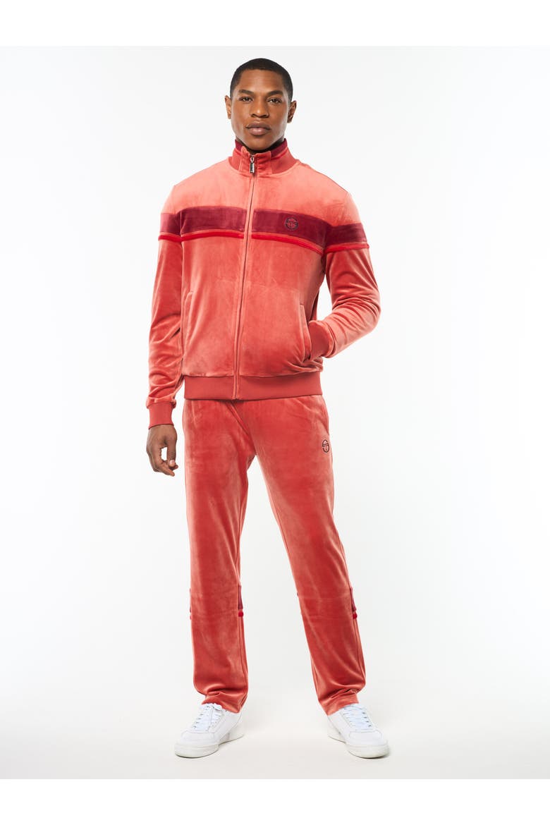 Damarindo Velour Track Jacket, Alternate, color, HOT SAUCE