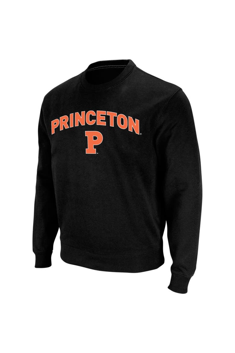 Men's Colosseum Black Princeton Tigers Arch & Logo Crew Neck Sweatshirt, Alternate, color, Black