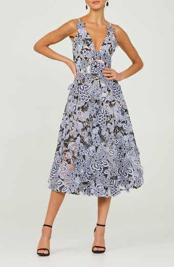 HELSI Mia Plunge Embroidered Midi Dress
