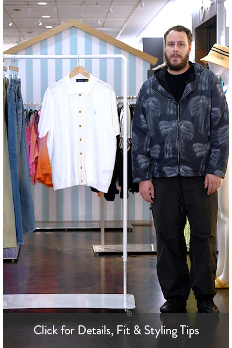 Short Sleeve Cotton & Linen Herringbone Full Button Cardigan video