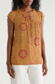 DR2 by Daniel Rainn Flounce Back Split Neck Top