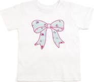 Sweet Wink Sky Blue Floral Bow Patch Short Sleeve T-Shirt