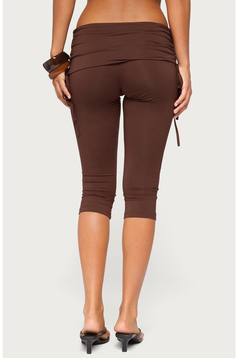 Bardi Drawstring Foldover Capris, Alternate, color, BROWN