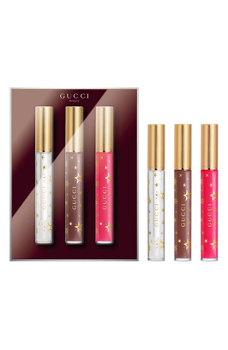 Gucci Gloss à Lèvres Plumping Lip Gloss 3-Piece Festive Gift Set $126 Value, Main, color, 