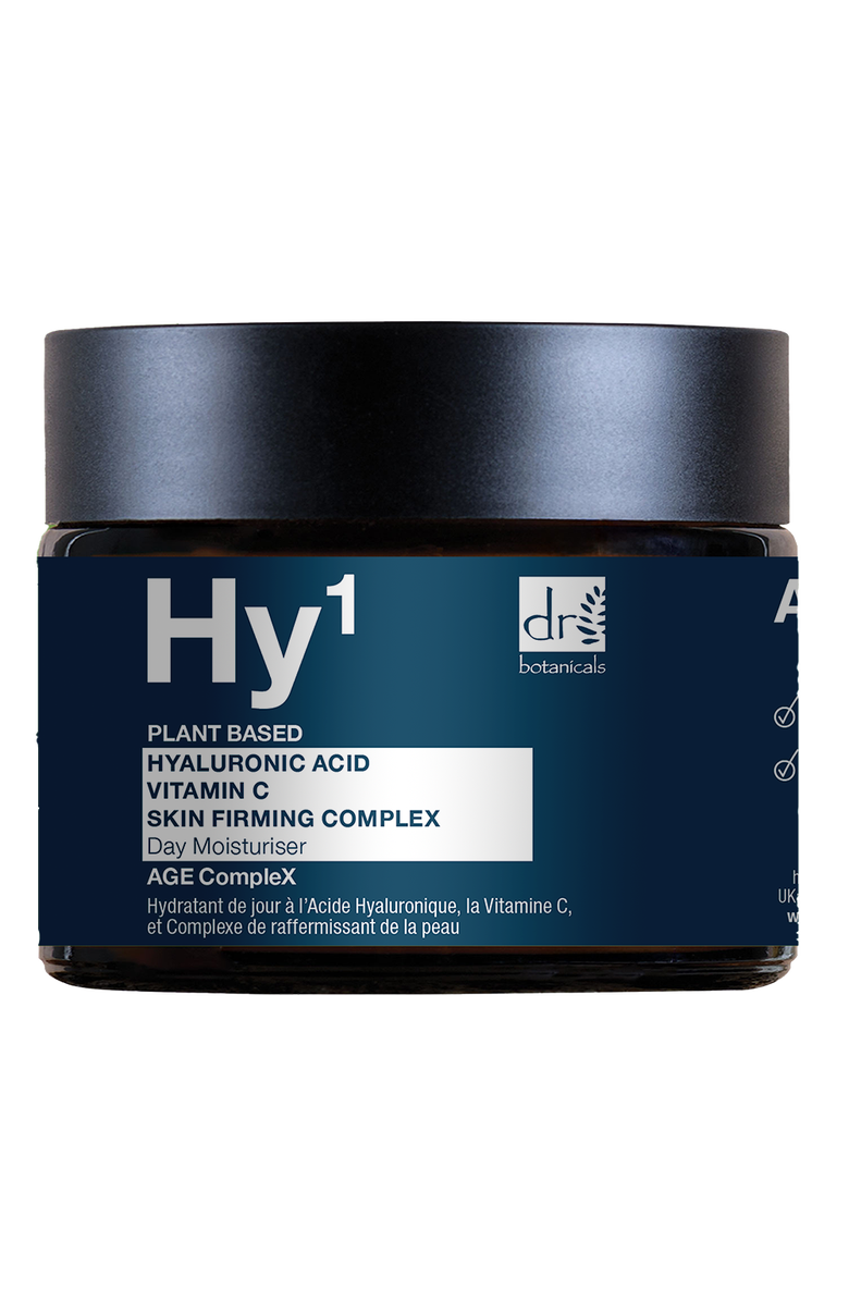DR BOTANICALS Hyaluronic Acid 1% & Vitamin C 1% & Skin Firming Complex 1% Day Moisturiser 60ml, Main, color, White