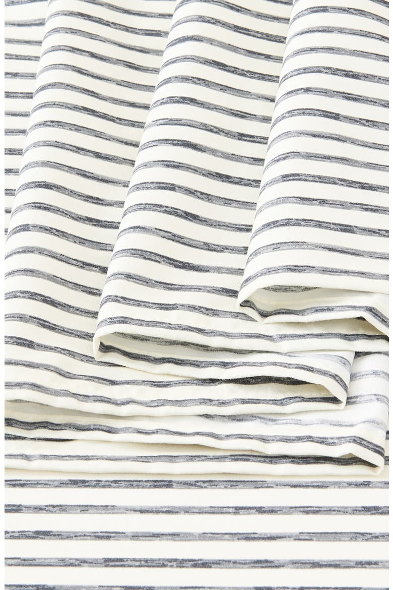 Stripe Microfiber Sheet Set, Alternate, color, DARK GREY