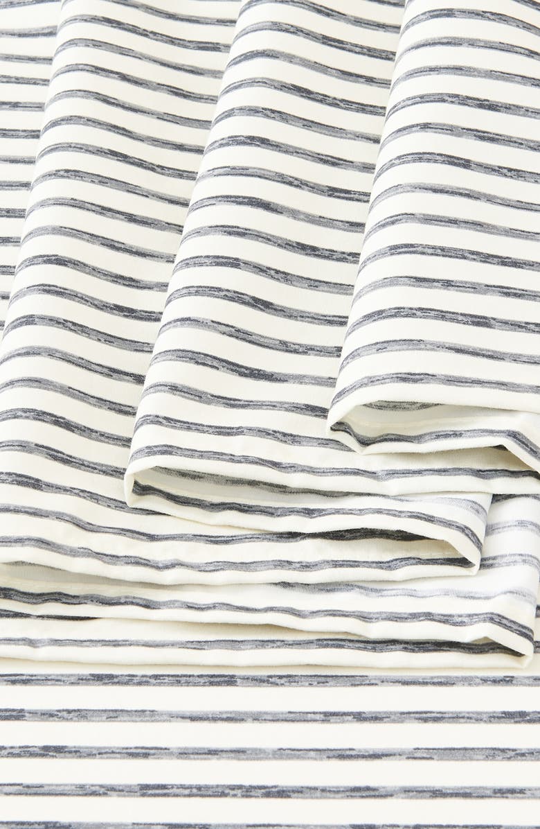 Woven & Weft Stripe Microfiber Sheet Set, Alternate, color, Dark Grey