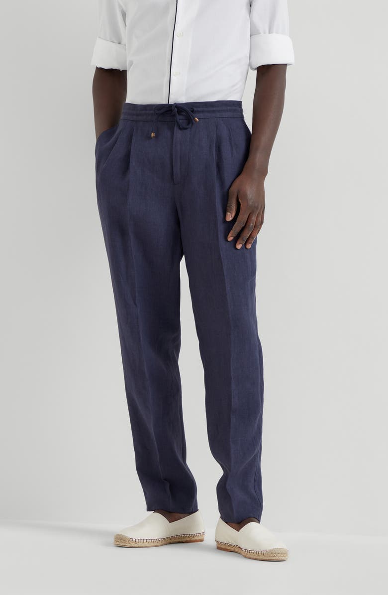 Brunello Cucinelli Leisure fit trousers with double pleats, Alternate, color, 