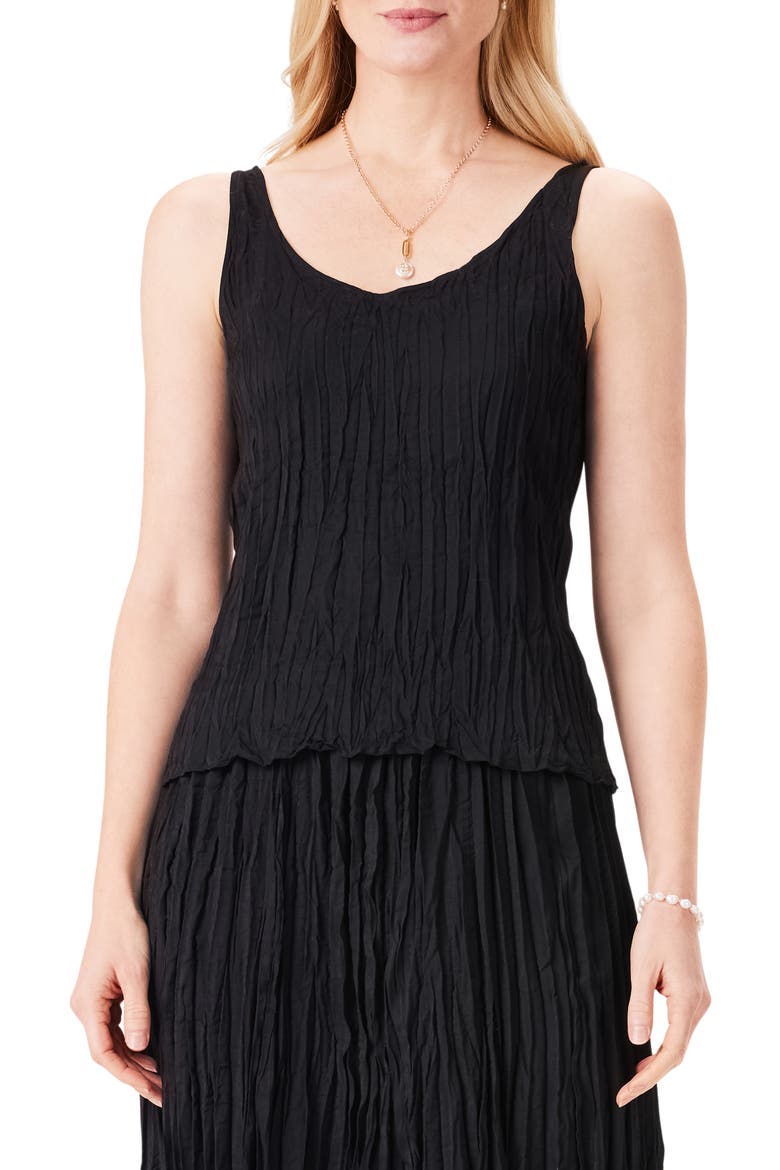 Crinkle Crush Plissé Tank, Alternate, color, BLACK ONYX