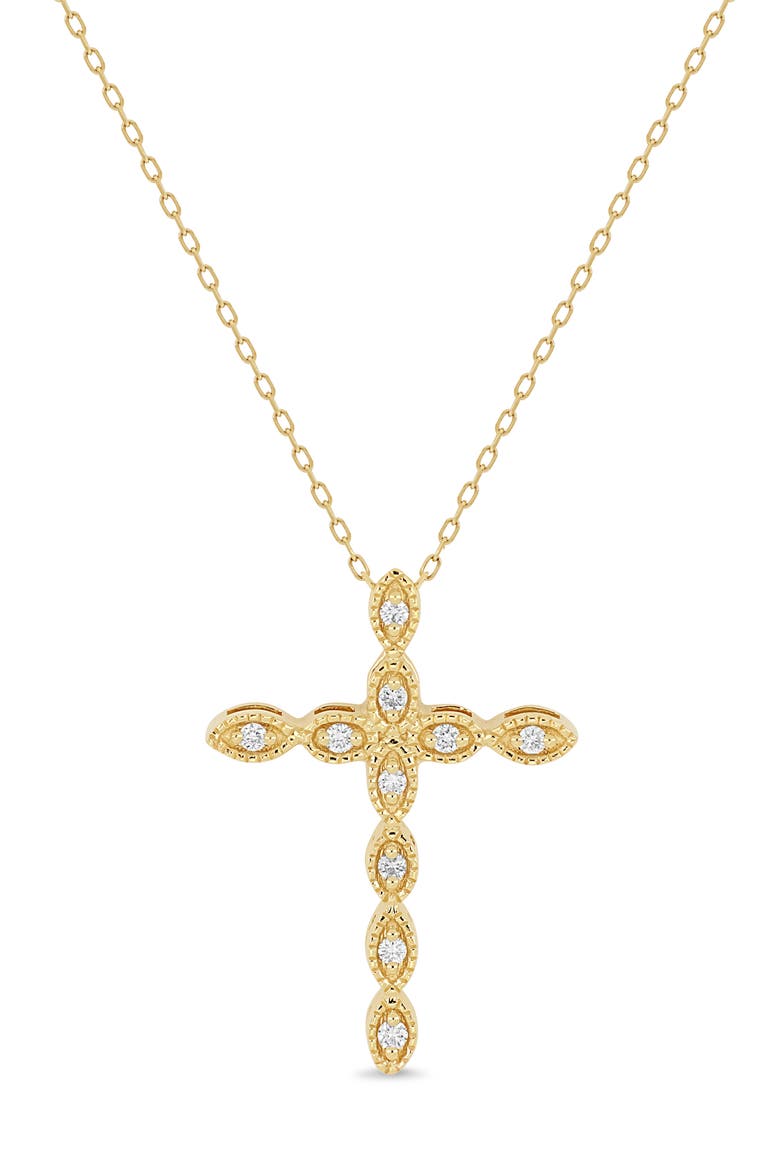 Icon Diamond Cross Pendant Necklace (Online Trunk Show), Main, color, 18K YELLOW GOLD