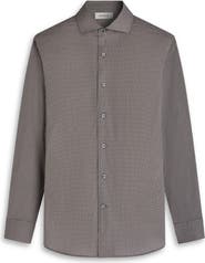Bugatchi Alvin Trim Fit Dot Print Stretch Cotton Button-Up Shirt
