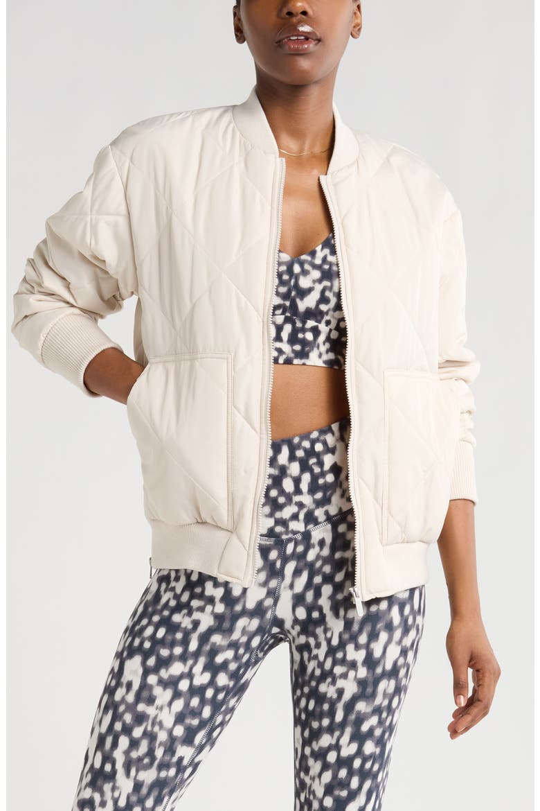 Quilted Aviator Jacket, Main, color, GREY MOONBEAM