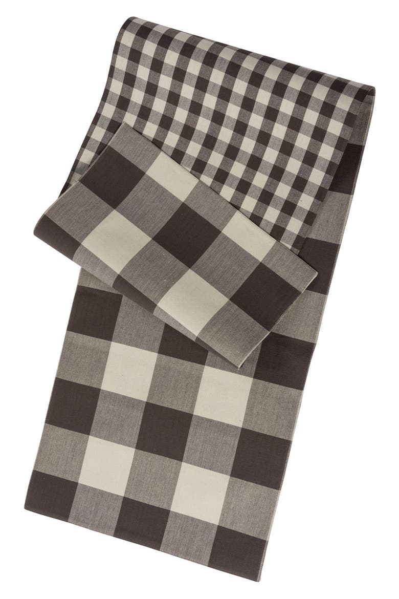 Buffalo Check Table Runner, Alternate, color, GREY