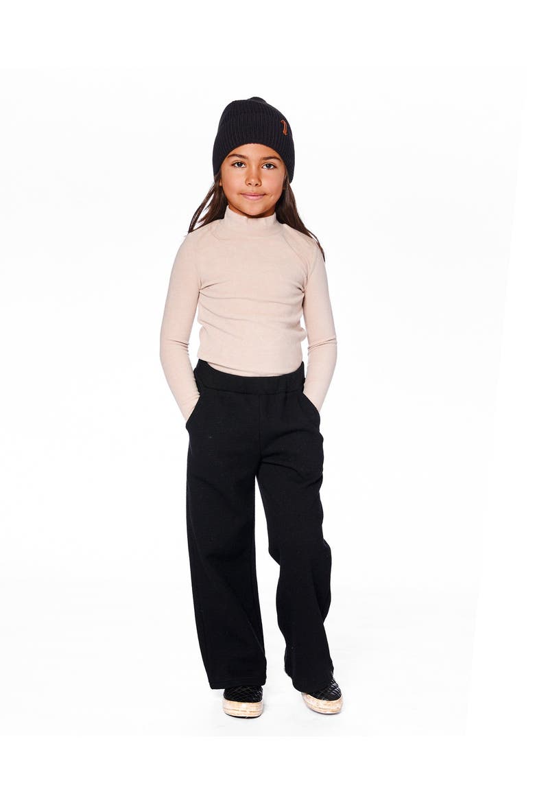Waffle Flare Leg Pants, Alternate, color, Black