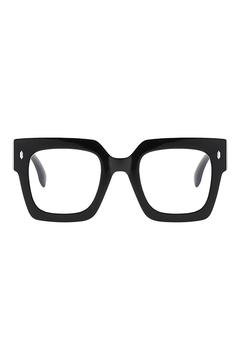 Avery 51mm Blue Light Blocking Glasses, Main, color, BLACK/ CLEAR