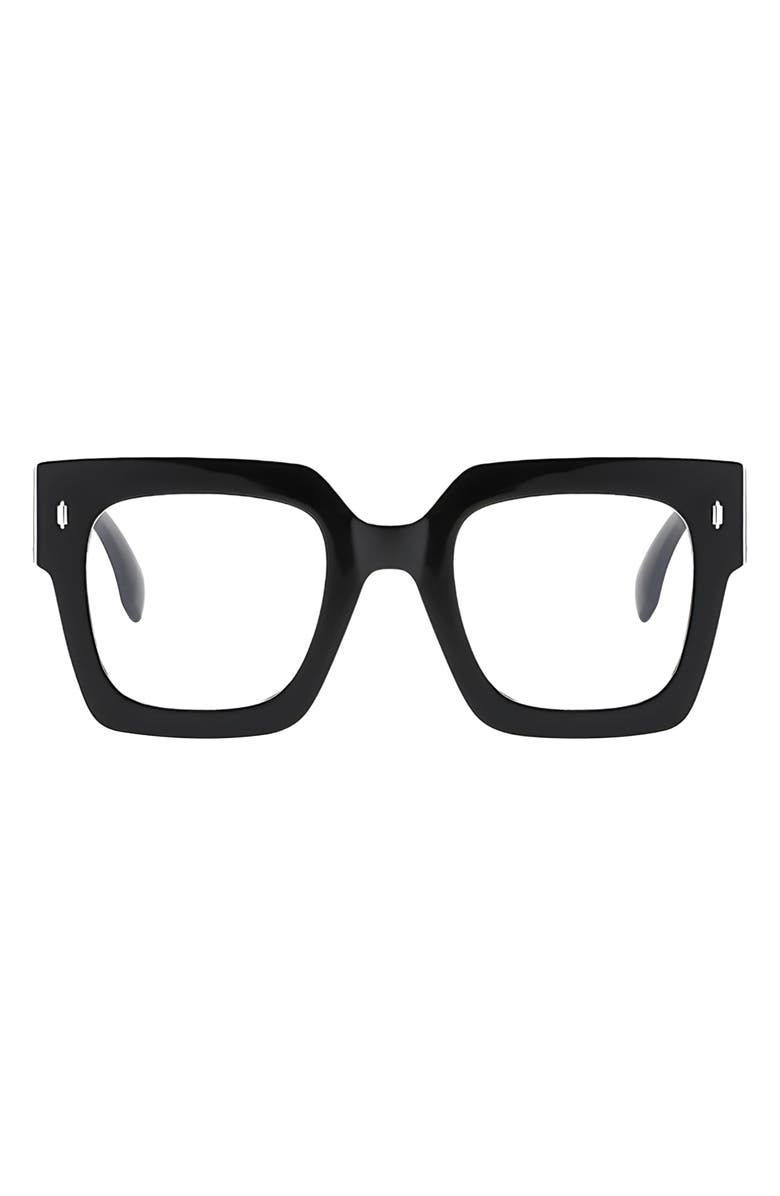 Fifth & Ninth Avery 51mm Blue Light Blocking Glasses, Main, color, Black/ Clear