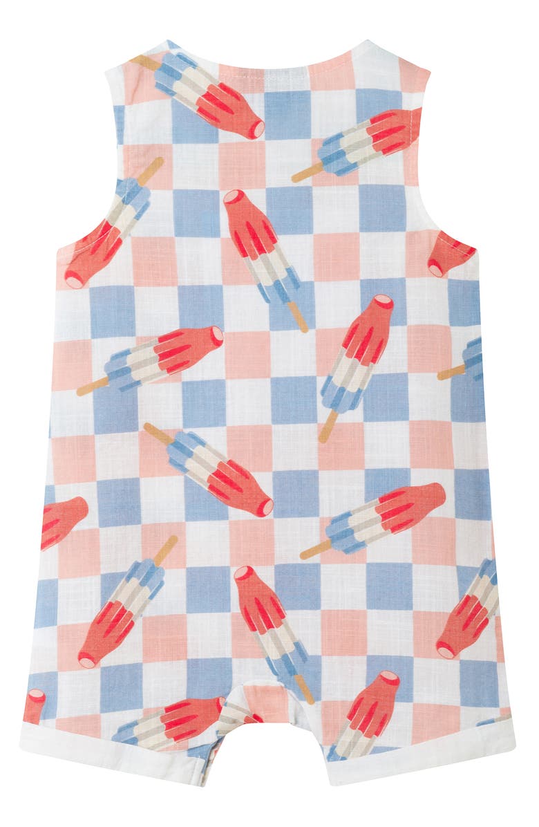 Andy & Evan Print Sleeveless Romper & Bucket Hat Set, Alternate, color, White