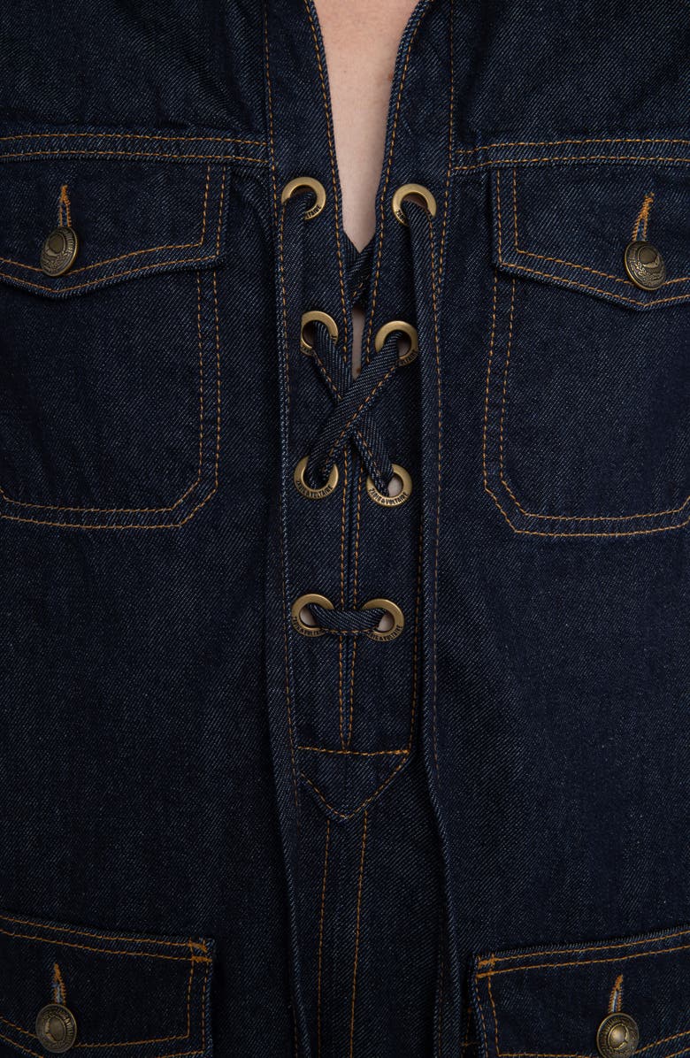 Zadig & Voltaire Remacha Long Sleeve Denim Dress, Alternate, color, Brut