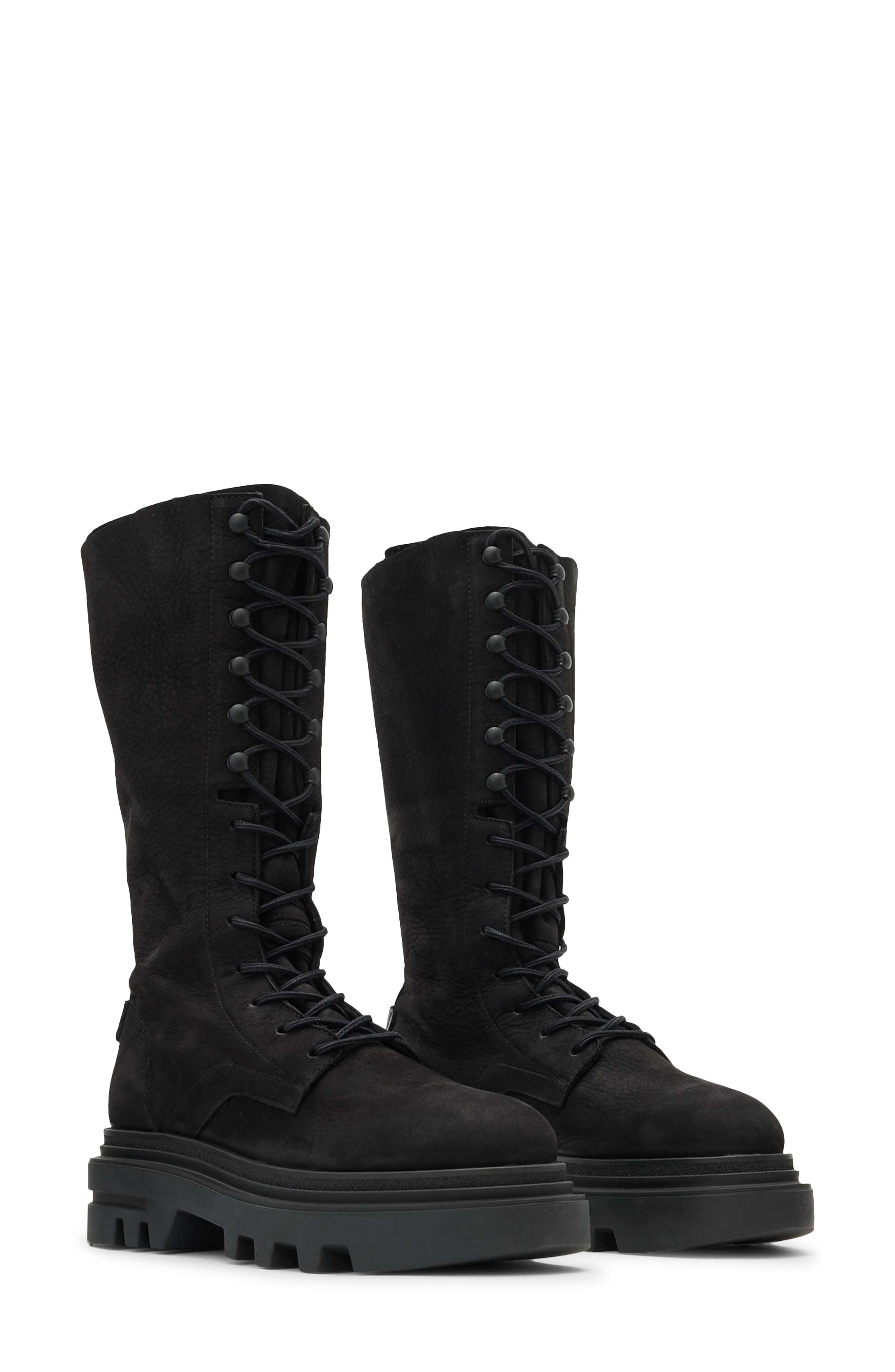 AllSaints Jay Combat Boot, Main, color, Washed Black