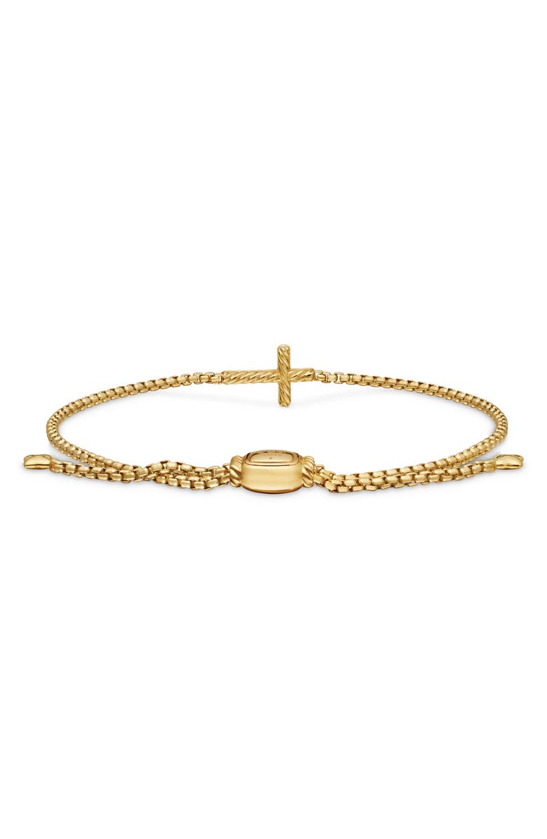 David Yurman Petite Pavé Cross Bracelet with Diamonds in 18K Gold, Alternate, color,