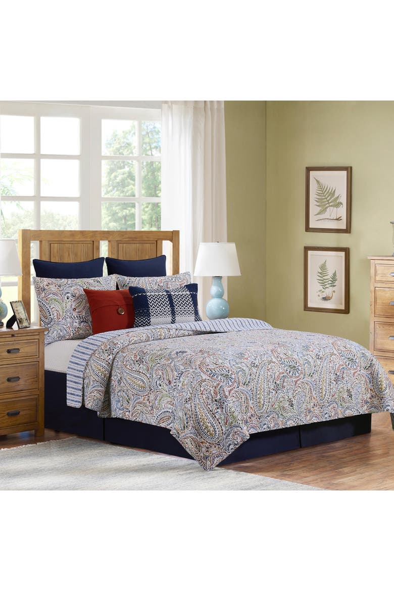 Payton Paisley Quilt Set Bedding Collection, Main, color, Blue