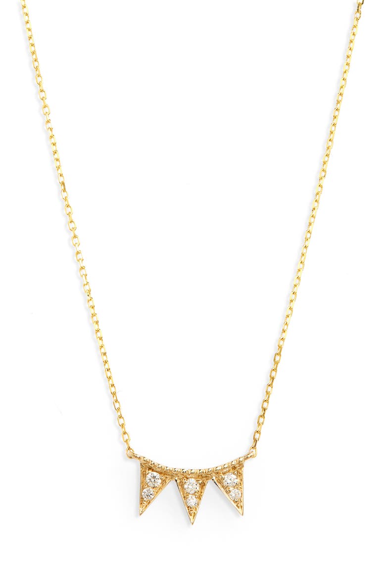 Emily Sarah Triple Triangle Diamond Necklace, Main, color, YELLOW GOLD