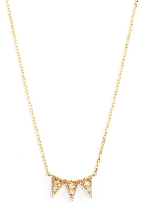 Emily Sarah Triple Triangle Diamond Necklace