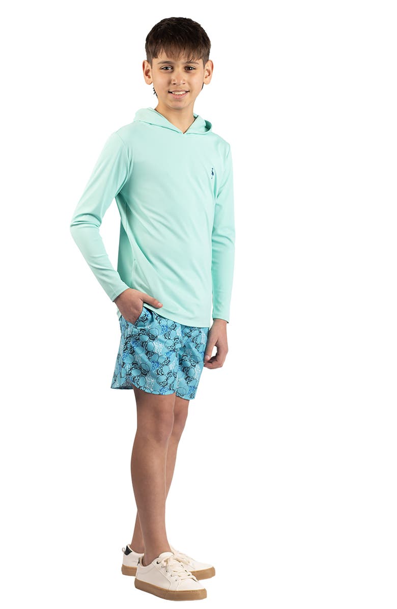 TailorByrd Kids' SPF 30+ Long Sleeve Hooded Rashguard, Alternate, color, Spearmint