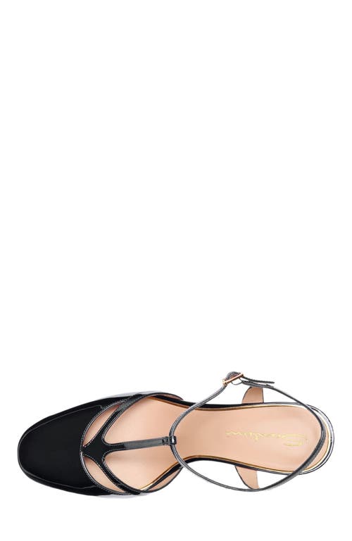 Santoni Patent Leather High-heel T-bar Pump In Black