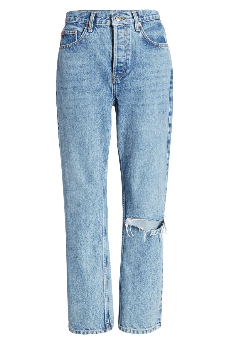 Chicago Crop Slim Straight Jeans, Alternate, color, BLEACH