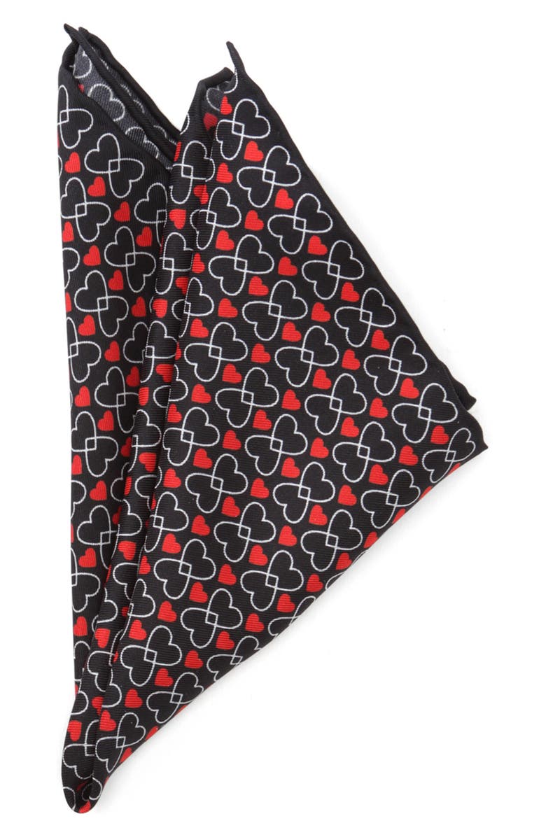 Cufflinks, Inc. Intertwined Hearts Silk Pocket Square, Main, color,