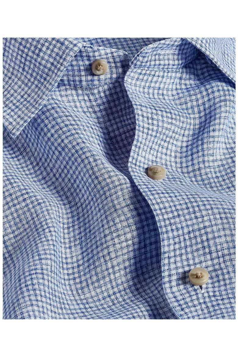 Linen Check Sport Shirt, Alternate, color, WHITE/ NAVY