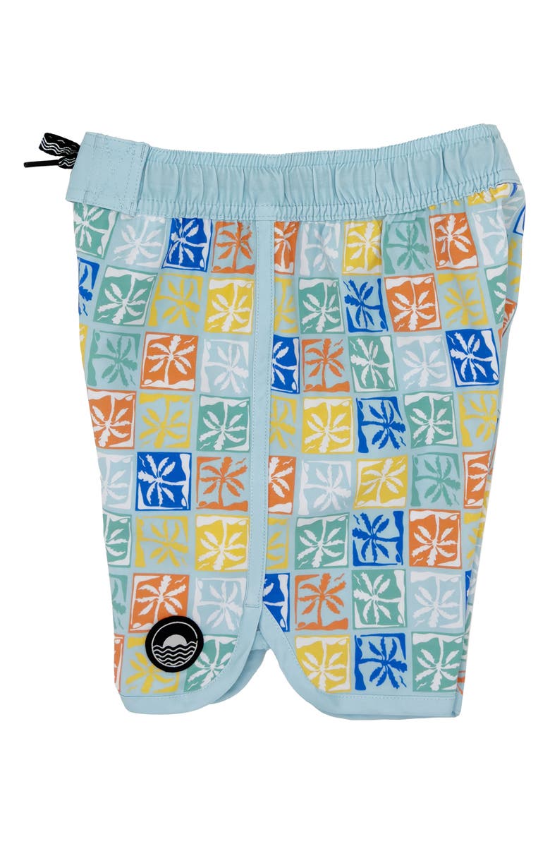 Feather 4 Arrow Kids' Palm Check Board Shorts, Alternate, color, 