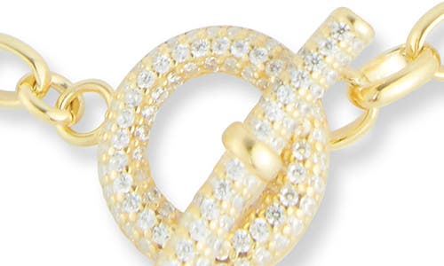 Chloe & Madison Chloe And Madison Cubic Zirconia Toggle Bracelet In Gold