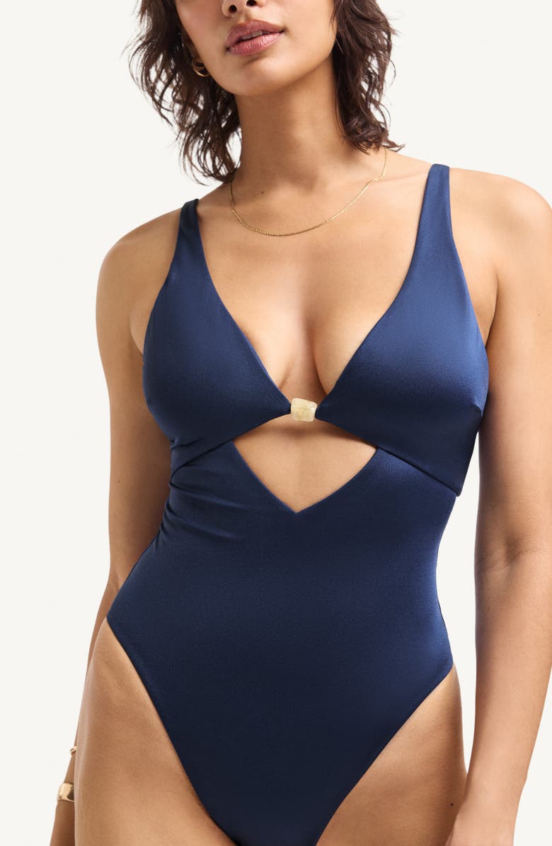 Vitamin A<sup>®</sup> Terra Cutout One-Piece Swimsuit, Alternate, color, Midnight