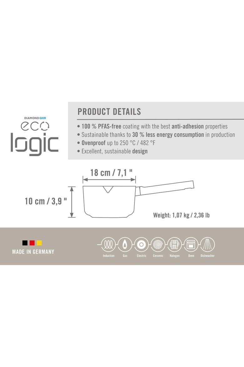 Ecologic Nonstick Sauce Pan 7-Inch, 2.5 Quart, Alternate, color, Black