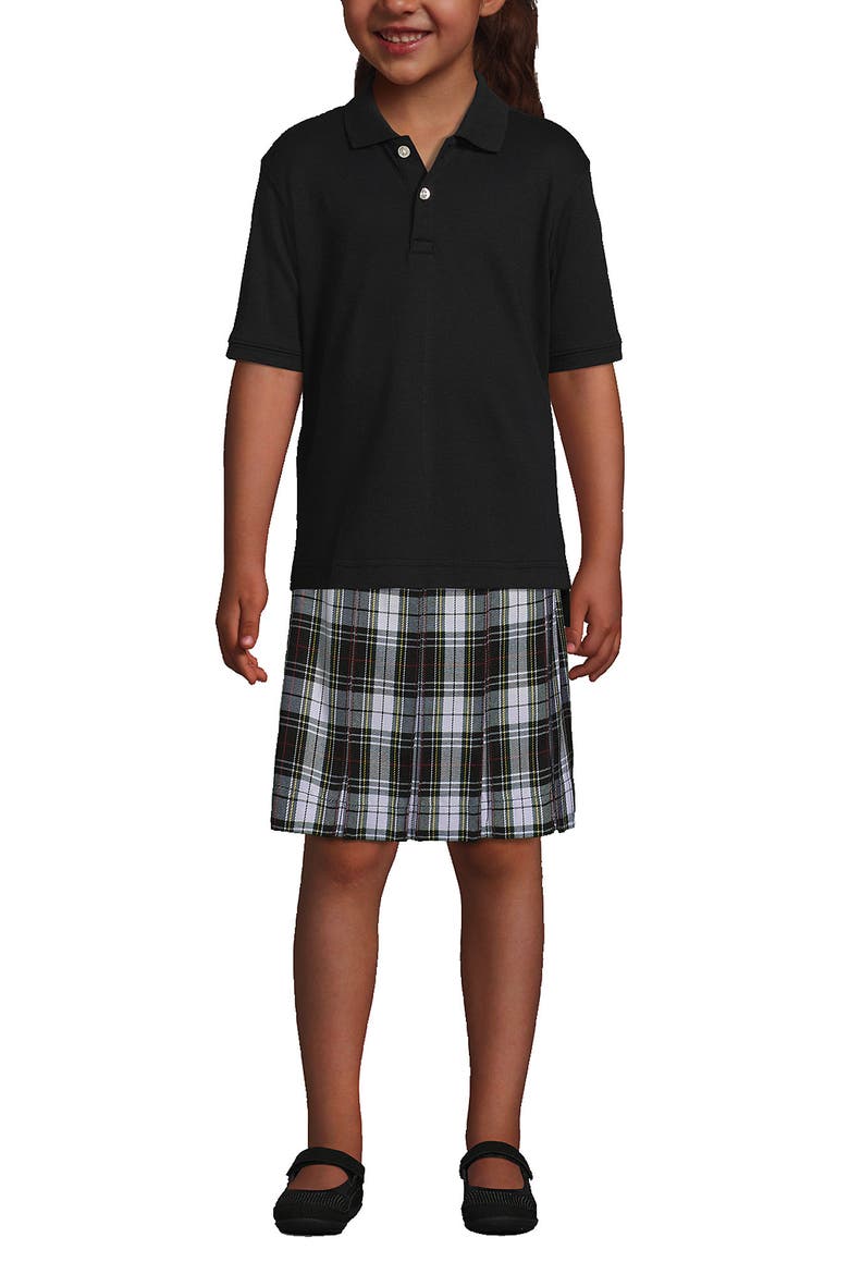 School Uniform Kids Short Sleeve Interlock Polo Shirt, Main, color, Black